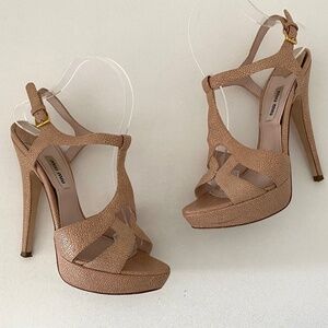 Miu Miu Nude Classic Platforms Size 38